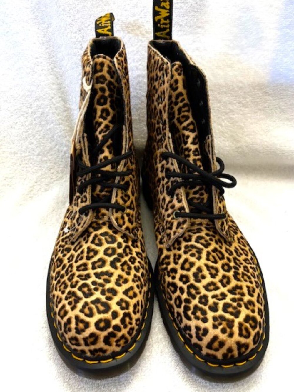 Doc Martens 1460 Pascal leopard dyed bovine hair combat boots NWT Men's Size 13